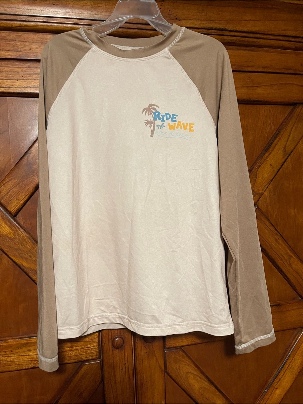 wonder nation Kids Beige and Cream 'Ride the Wave' Swim Coverup